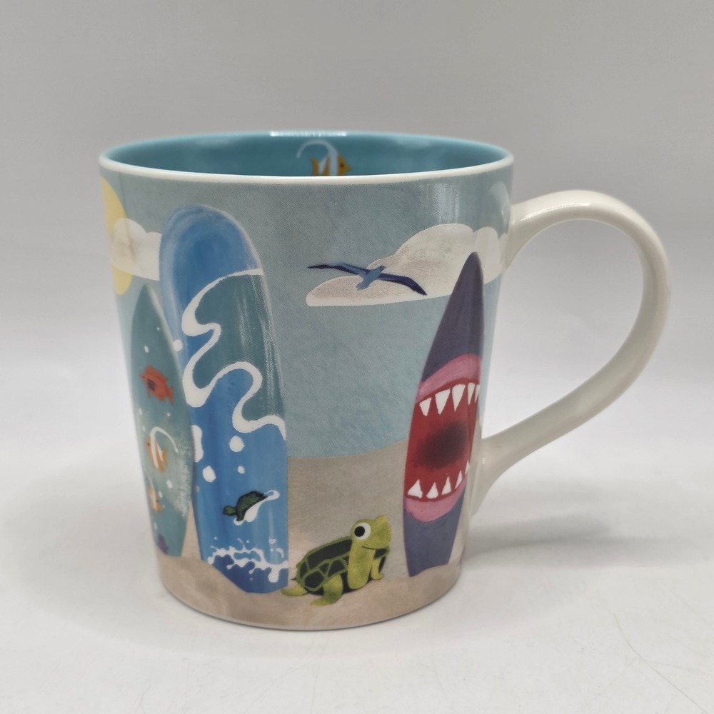 Starbucks Hawaii Mug 2010 Surfboard Shark Turtle Beach Bone China Coffee Cup Mug